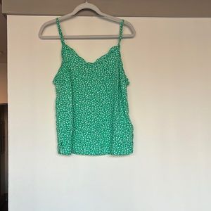 Old Navy Green floral spaghetti stray sleeveless tank top